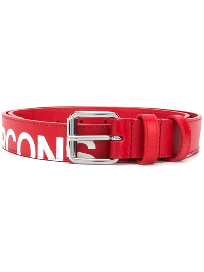 Shop Comme Des Garçons Men's Red Leather Belt