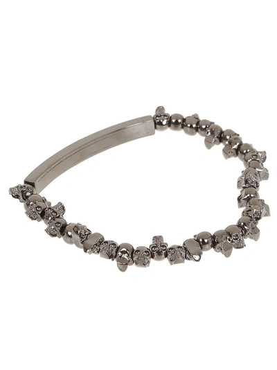 Shop Alexander Mcqueen Men's Silver Metal Bracelet