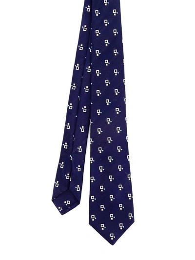 Shop Kiton Men's Blue Silk Tie