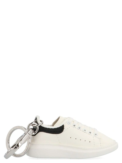 Shop Alexander Mcqueen Men's White Leather Key Chain