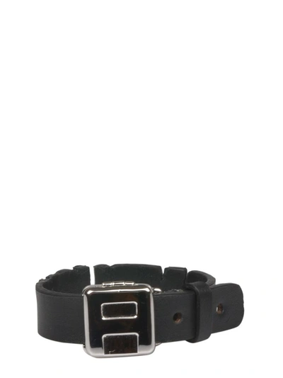 Shop Ambush Men's Silver Leather Bracelet