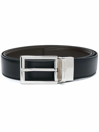 Shop Z Zegna Ermenegildo Zegna Men's Black Leather Belt