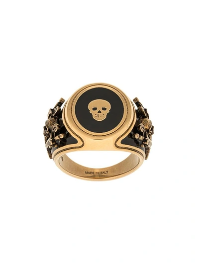 Shop Alexander Mcqueen Men's Gold Metal Ring