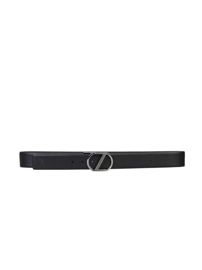 Shop Z Zegna Men's Black Leather Belt