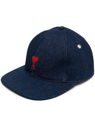 Shop Ami Alexandre Mattiussi Men's Blue Cotton Hat