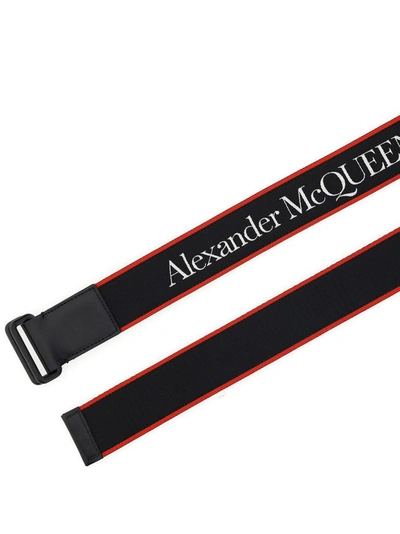Shop Alexander Mcqueen Men's Black Fabric Belt