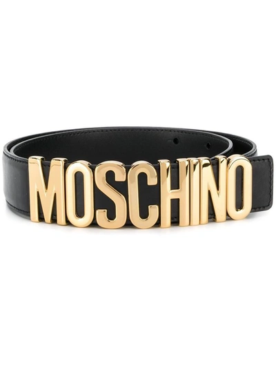 Shop Moschino Men's Black Leather Belt