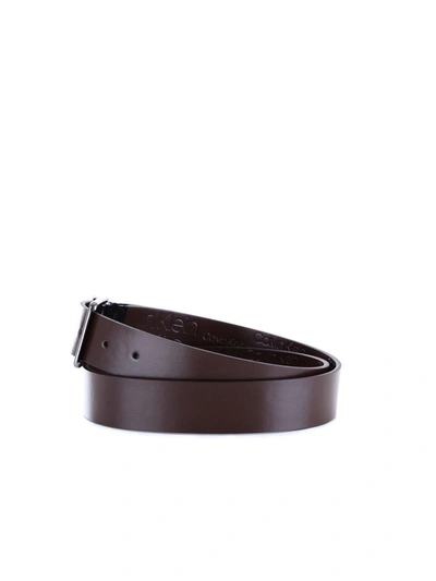 Shop Calvin Klein Men's Brown Leather Belt