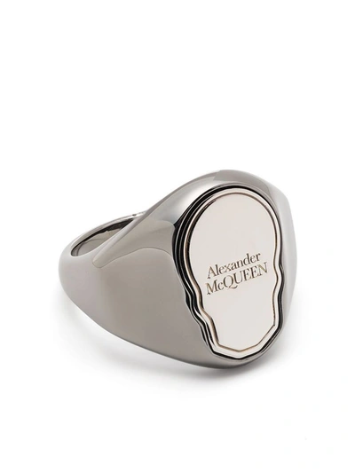 Shop Alexander Mcqueen Men's Silver Other Materials Ring
