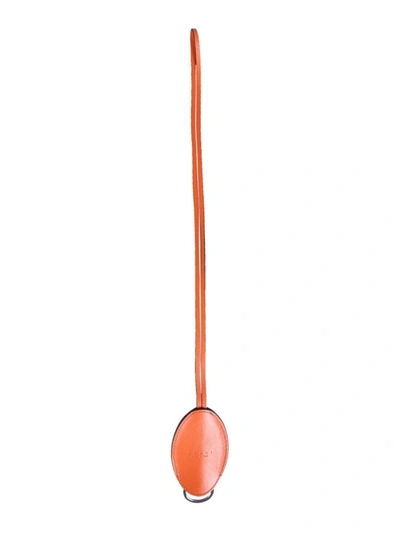 Marni Key Ring With Logo Patch In Orange