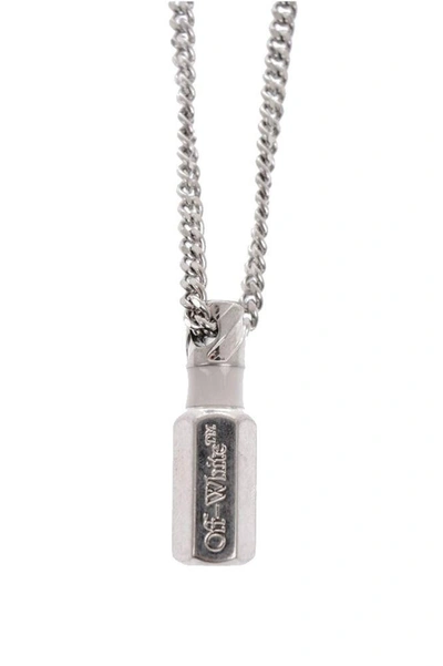 Shop Off-white Men's Silver Metal Necklace