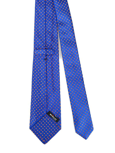 Shop Kiton Men's Blue Silk Tie
