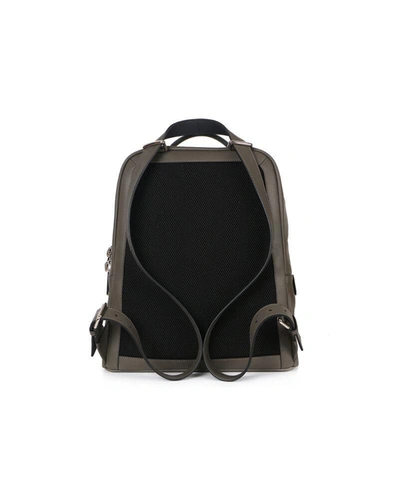Shop Fendi Men's Grey Leather Backpack
