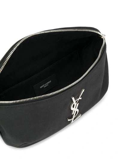 Shop Saint Laurent Men's Black Synthetic Fibers Belt Bag