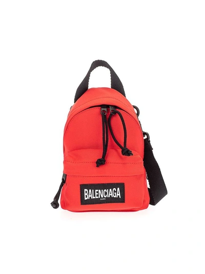 Balenciaga Mini Oversize Backpack In Red Tech Canvas In Red