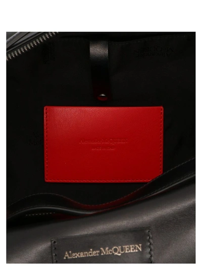 Shop Alexander Mcqueen Men's Black Leather Messenger Bag