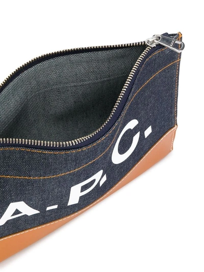 Shop Apc A.p.c. Men's Blue Cotton Pouch