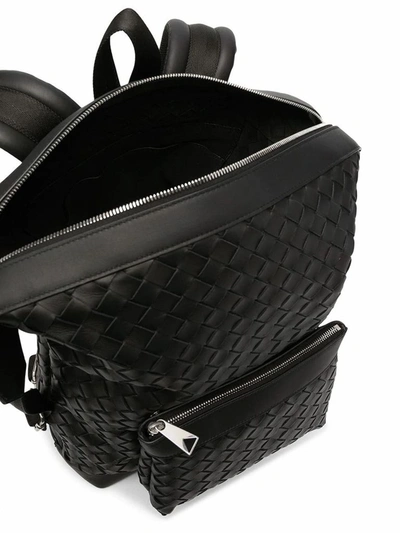 Shop Bottega Veneta Men's Black Leather Backpack