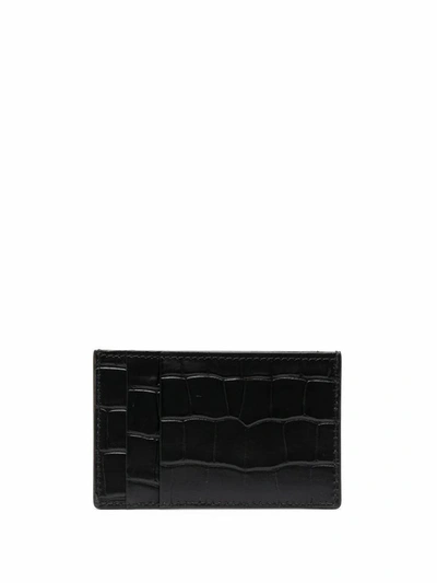 Shop Alexander Mcqueen Men's Black Leather Card Holder