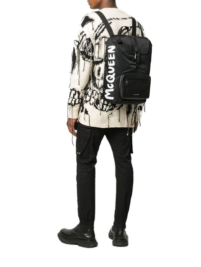 Shop Alexander Mcqueen Men's Black Polyamide Backpack
