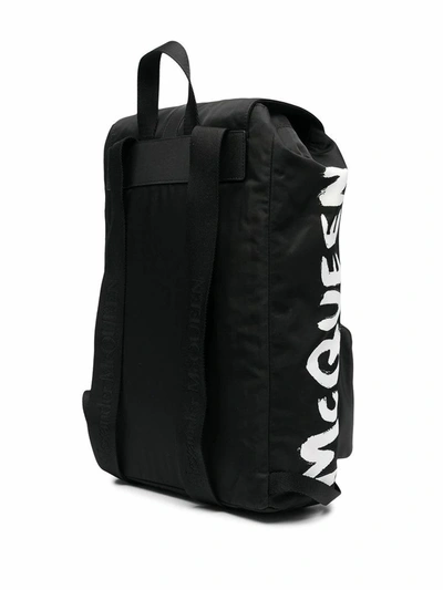 Shop Alexander Mcqueen Men's Black Polyamide Backpack