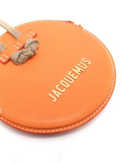 Shop Jacquemus Men's Orange Leather Messenger Bag