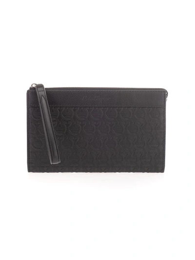 Shop Ferragamo Salvatore  Men's Black Leather Pouch