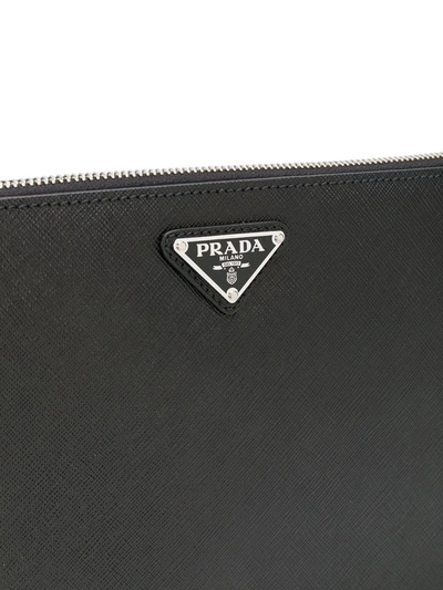 Shop Prada Men's Black Leather Pouch