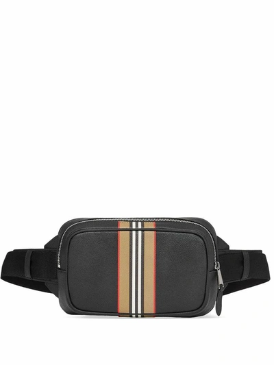 Shop Burberry Men's Black Leather Belt Bag