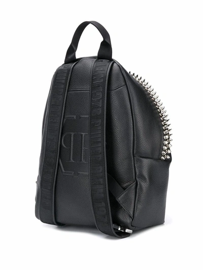 Shop Philipp Plein Men's Black Leather Backpack