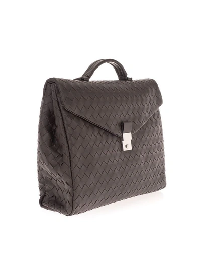 Shop Bottega Veneta Men's Black Leather Briefcase