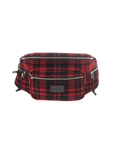 Shop Saint Laurent Men's Red Wool Belt Bag