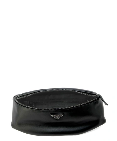 Shop Prada Men's Black Leather Travel Bag