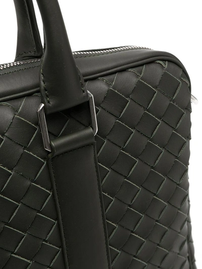 Shop Bottega Veneta Men's Grey Leather Briefcase