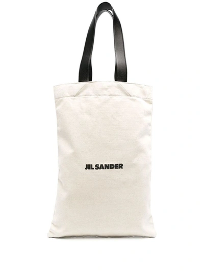 Shop Jil Sander Men's Beige Fabric Travel Bag