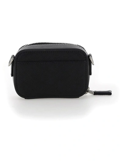 Shop Prada Men's Black Leather Messenger Bag