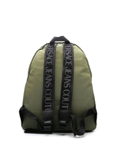Shop Versace Jeans Men's Green Polyester Backpack