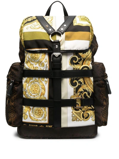 Shop Versace Men's Black Polyester Backpack