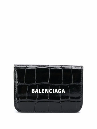 Shop Balenciaga Women's Black Leather Wallet