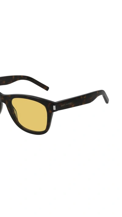 Shop Saint Laurent Women's Brown Metal Sunglasses