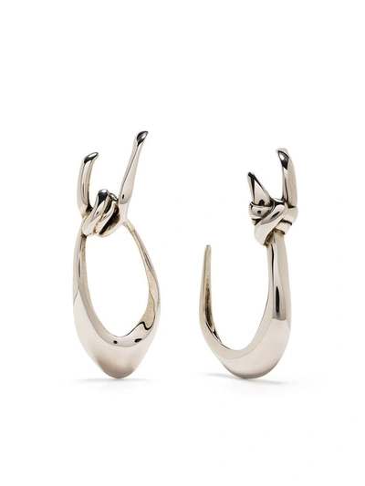 Shop Alexander Mcqueen Women's Silver Metal Earrings