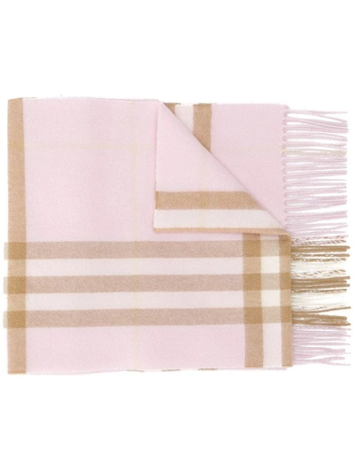 Shop Burberry Women's Pink Cashmere Scarf