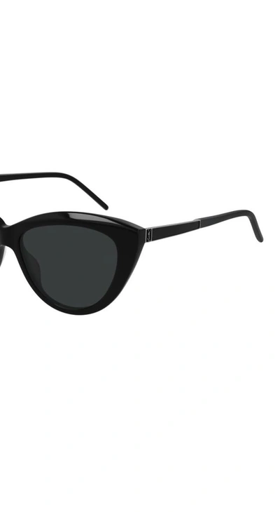 Shop Saint Laurent Women's Black Metal Sunglasses