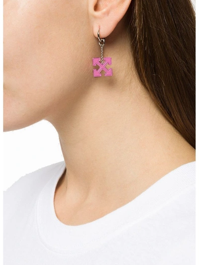 Shop Off-white Women's Fuchsia Metal Earrings