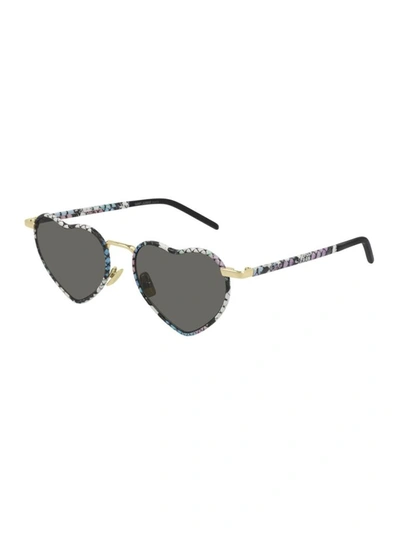 Shop Saint Laurent Women's Multicolor Metal Sunglasses