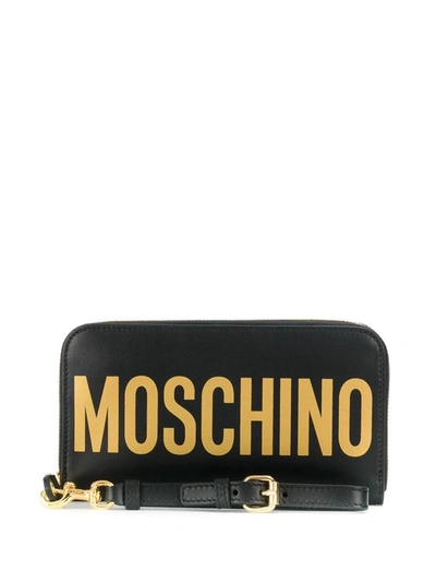 Shop Moschino Women's Black Leather Wallet