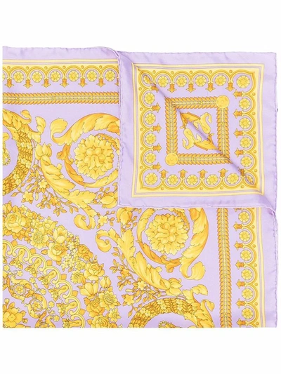 Shop Versace Women's Purple Silk Scarf