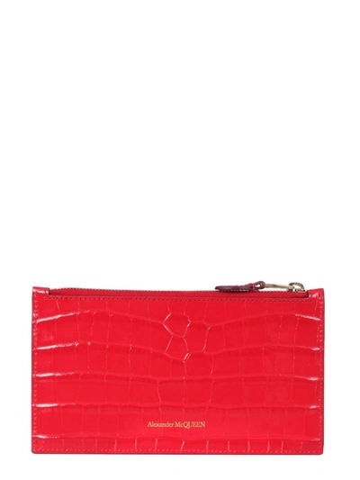 Shop Alexander Mcqueen Women's Red Other Materials Wallet