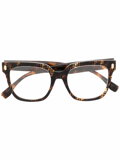 Shop Fendi Women's Brown Acetate Glasses