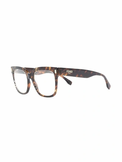 Shop Fendi Women's Brown Acetate Glasses